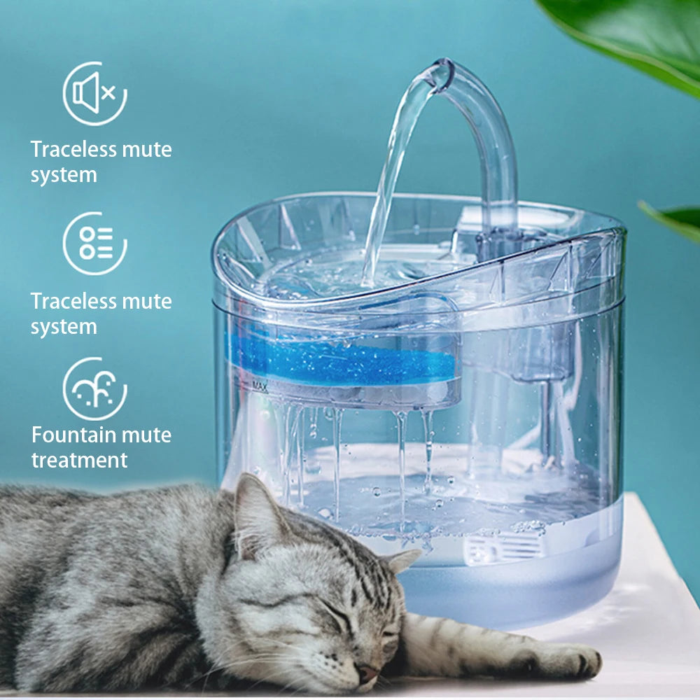 Automation Sensor Faucet Fountain Food Grade Transparent Plastic Dog Water Dispenser For Cat Pet Sensor Drinker