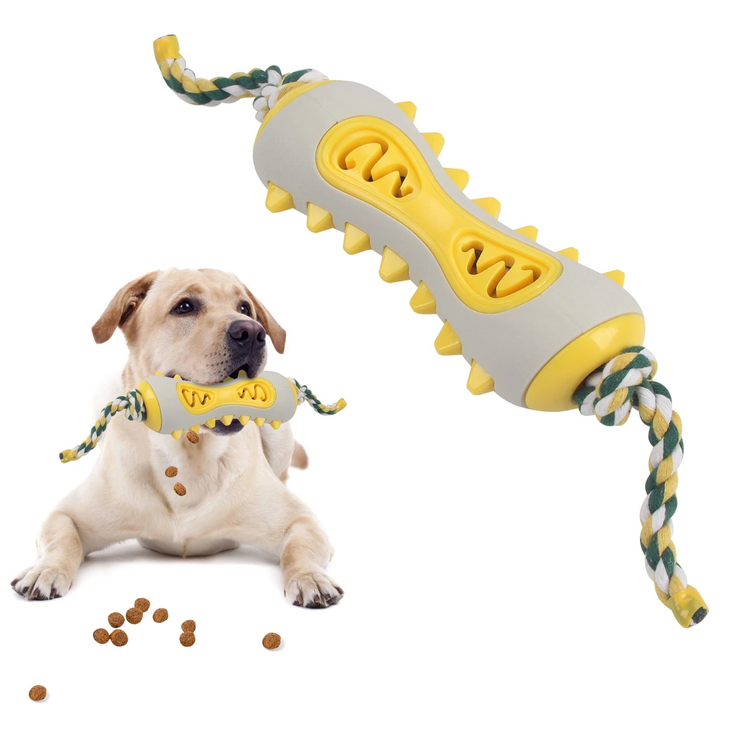 Dog Toys Dog Chewing Toys with Ropes Rubber Grinding Teeth Toys Interactive Training Teeth Cleaning Pet Products for All Dogs