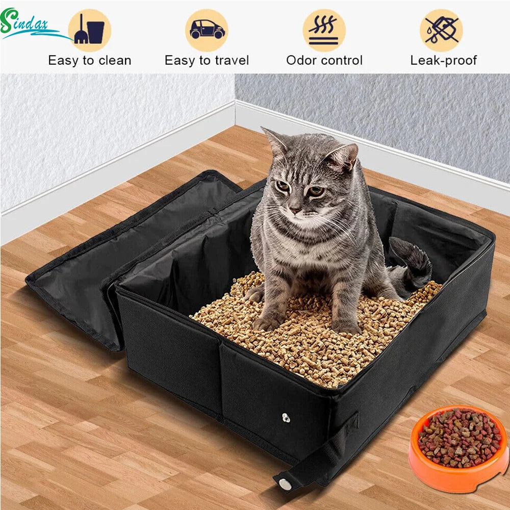 Outdoor Foldable Cat Litter Box Portable Folding Travel Pet Litter Box Dog Toilet Tray Folding Cat Litter Potty Waterproof