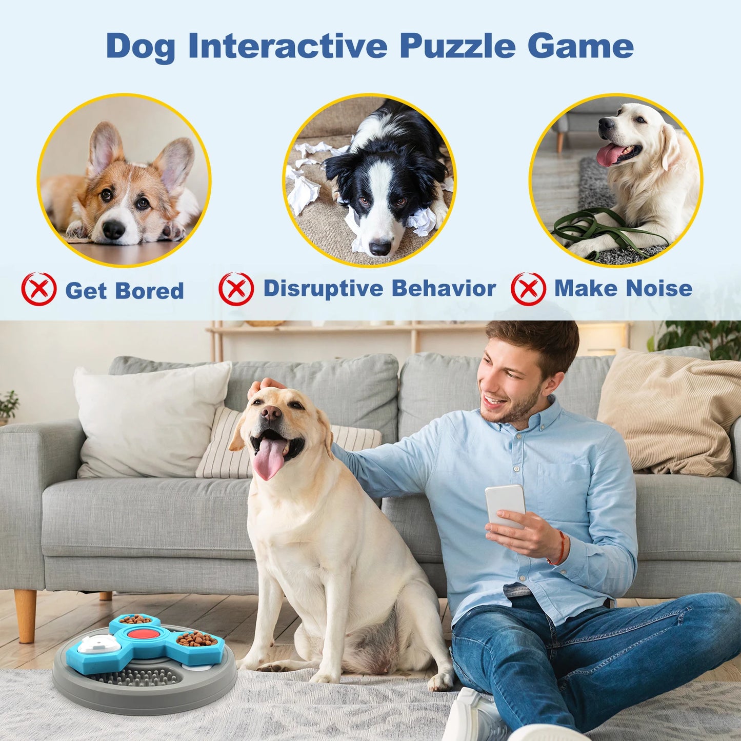 2-Layers Dog Puzzle Toys Slow Feeder Food Dispenser Interactive Increase Puppy Anti-Choking Tableware Dog Licking Plates