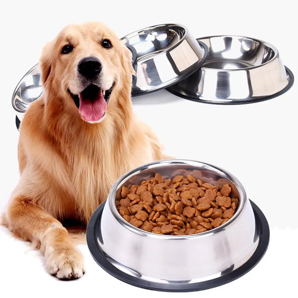 Stainless Steel Pet Dog Bowl Feeder Skidproof Anti-ant Food Water Drink Dishes Feeder Dog Bowls Food Accessories Pet Supplies