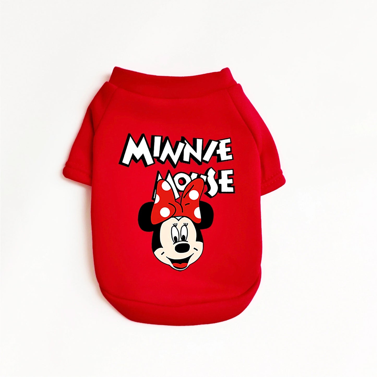 1pc pet Hoodless hoodie Polyester sweatshirt Mickey Minnie printed suitable for small and medium dog breeds