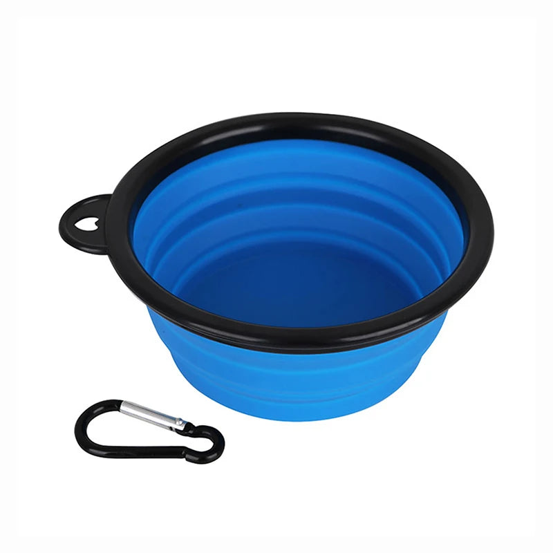 Collapsible 1000 Ml Collapsible Silicone Bowl Pet Outdoor Travel Portable Puppy Kitten Food Container Feeder