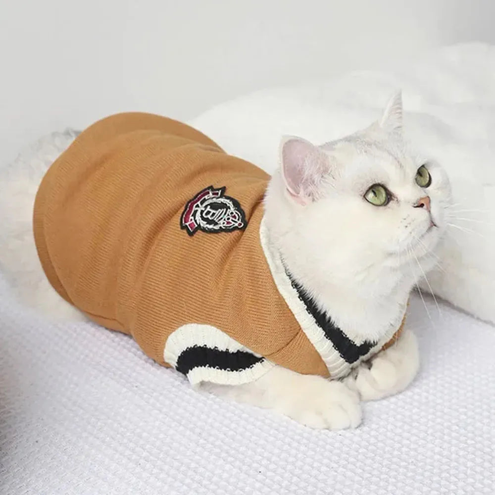 Dog Cat Sweater Hoodies Pullover Pet Clothes Doggy Vest Shirt Warm Kitten Knitwear Small Dog