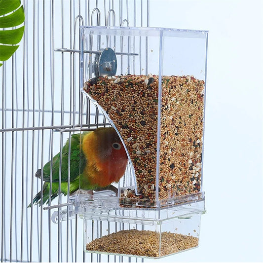 Bird Feeder Automatic Parrot Feeder Beverage Acrylic Seed Food Container Small And Medium-Sized Parrot Cage Accessories