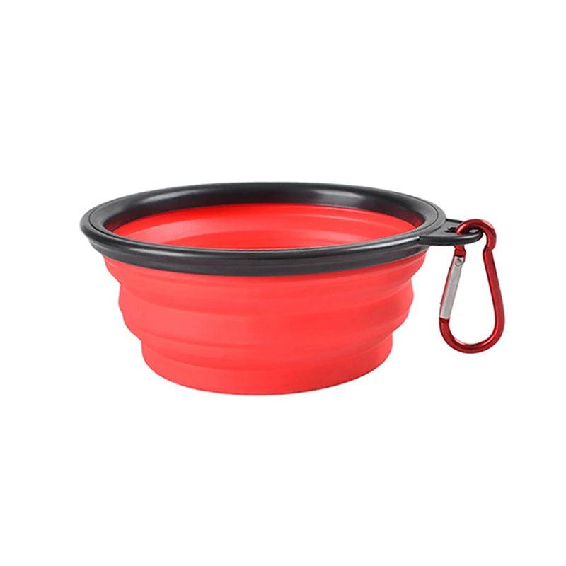 Collapsible 1000 Ml Collapsible Silicone Bowl Pet Outdoor Travel Portable Puppy Kitten Food Container Feeder