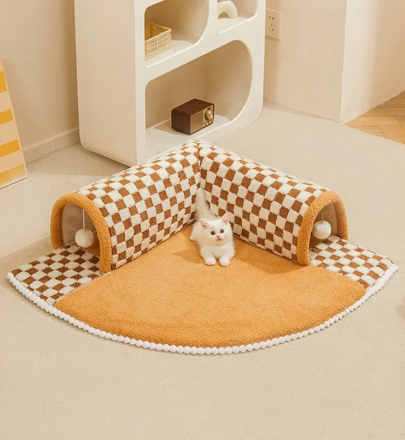 Play Cat Tunnel Dog House Bed Kitten Dog Basket Bed Cute Cat House Home Mat Pet Kennel Products Cama Para Gatos