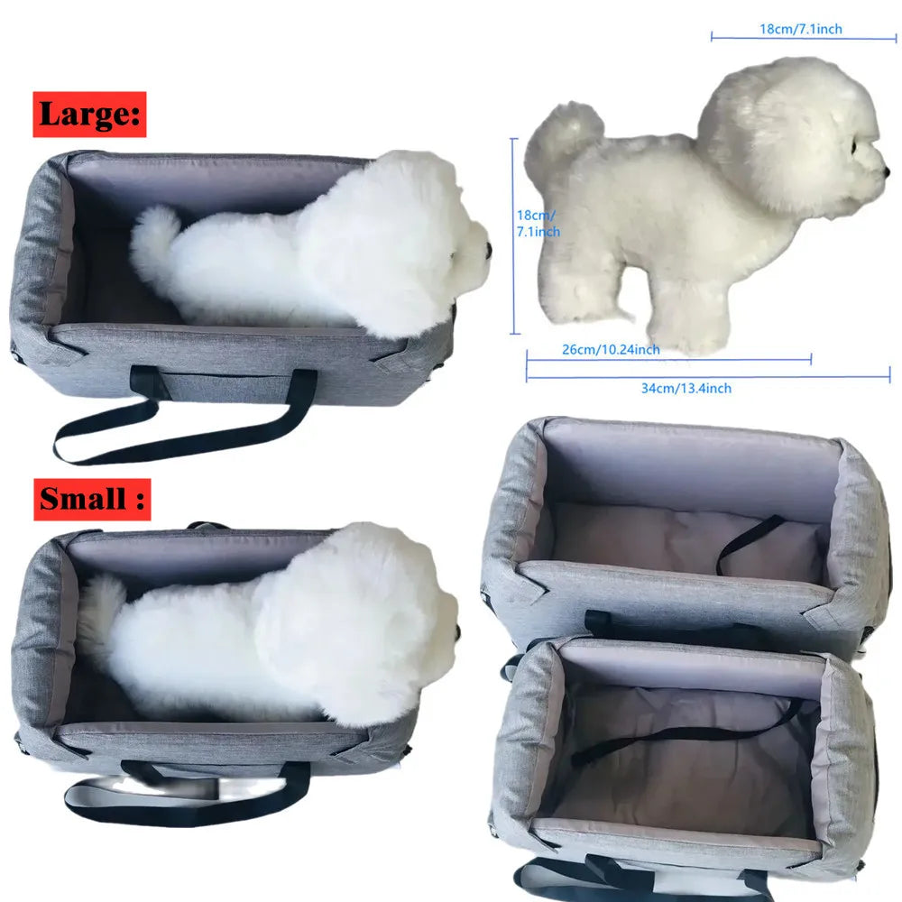 Dog Car Seat Bed Car Central Dog Car Seat Bed Portable Dog Carrier for Small Dogs Cats Safety Travel Bag