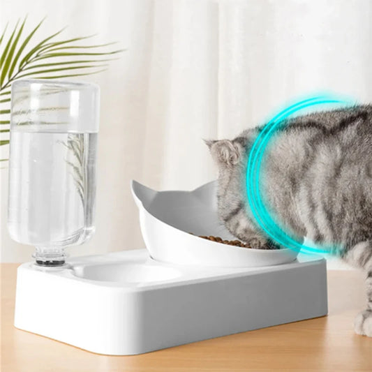 Pet Feeder 2-In-1 Pet Feeding Bowl Cat Automatic Water Dispenser Removable Bowl Pet Supplies