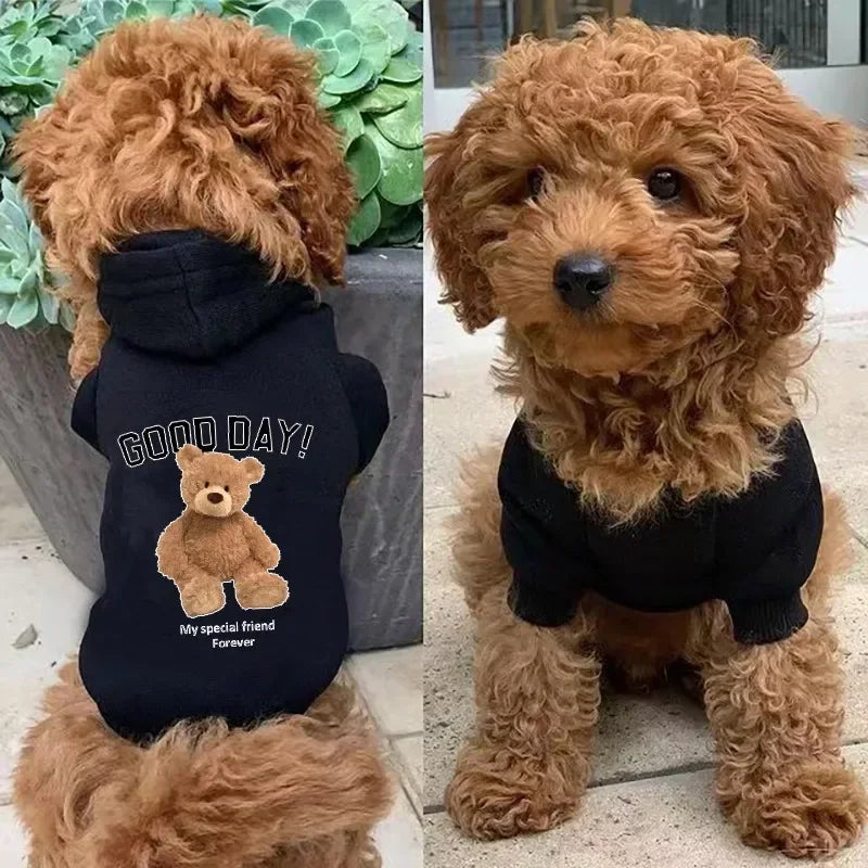 Pet Dog Clothes Cute Cartoon Bear Dog Hoodie For Small Dogs Pullovers Puppy Costumes Chihuahua Hug Ropa Perro