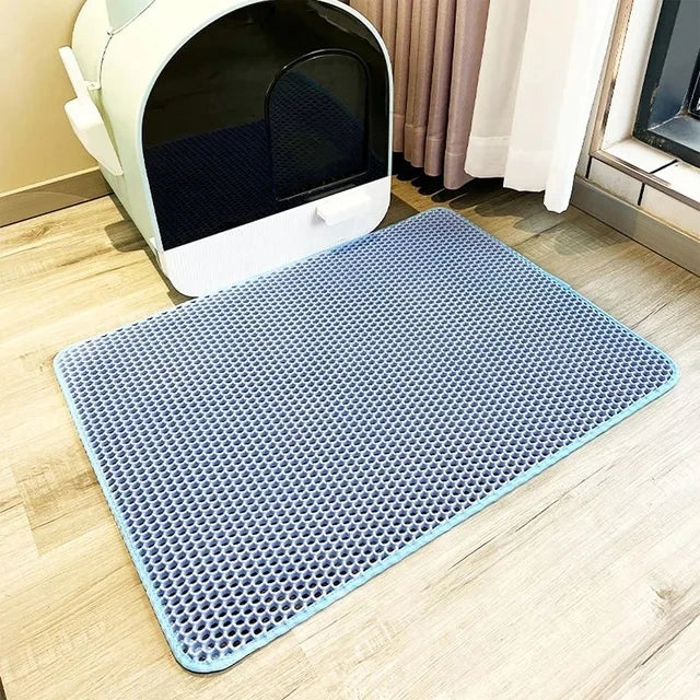 Cat Litter Mat Double Layer Pet Litter Box Waterproof Pet Mat Non-slip Sand Cat Pad Washable Bed Mat Clean Pad Products