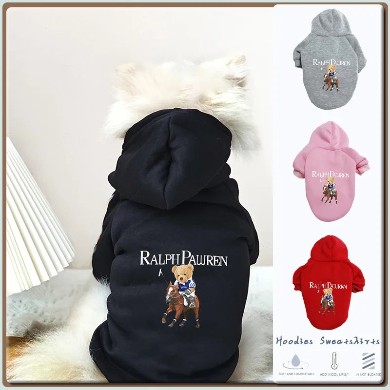 1pc pet hoodie Polyester  hoodie police printed  suitable for small and medium dog breeds