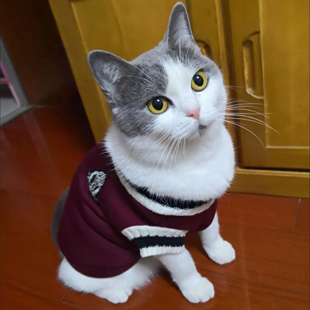 Dog Cat Sweater Hoodies Pullover Pet Clothes Doggy Vest Shirt Warm Kitten Knitwear Small Dog