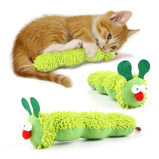 Cat Chew Toys Caterpillar Catnip Molar Toy Silvervine Cat Teaser Interaction Toy Clean Mouth Kitten Toy Pet Supplies Accessories