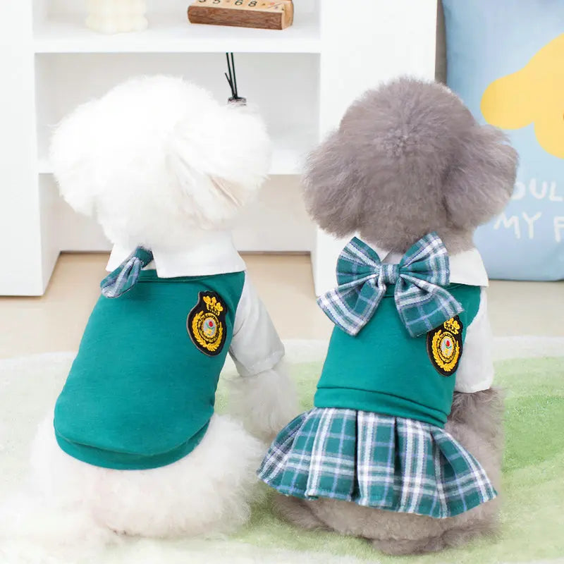 Dogs Clothes Dog Couples Dress Dog T-Shirt Skirt For Puppy Kitten Clothing Poodle Chihuahua Costumes Pet Apparel