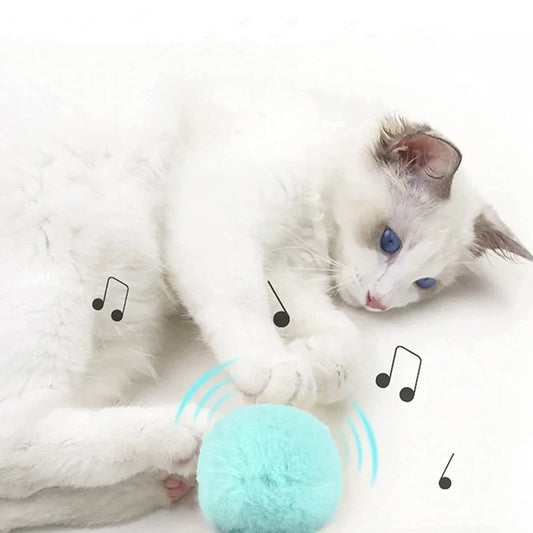 Smart Cat Toys Plush Electric Catnip Training Toy Kitten Touch Sounding Pet Product Squeak Toy Ball