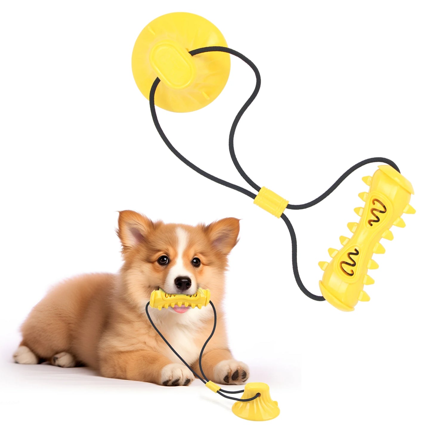 Dog Grinding Toys Suction Cup Rope Chew Toys Interactive Leaking Food Ball Teeth Cleaning Bite Resistance Toys Pet Products