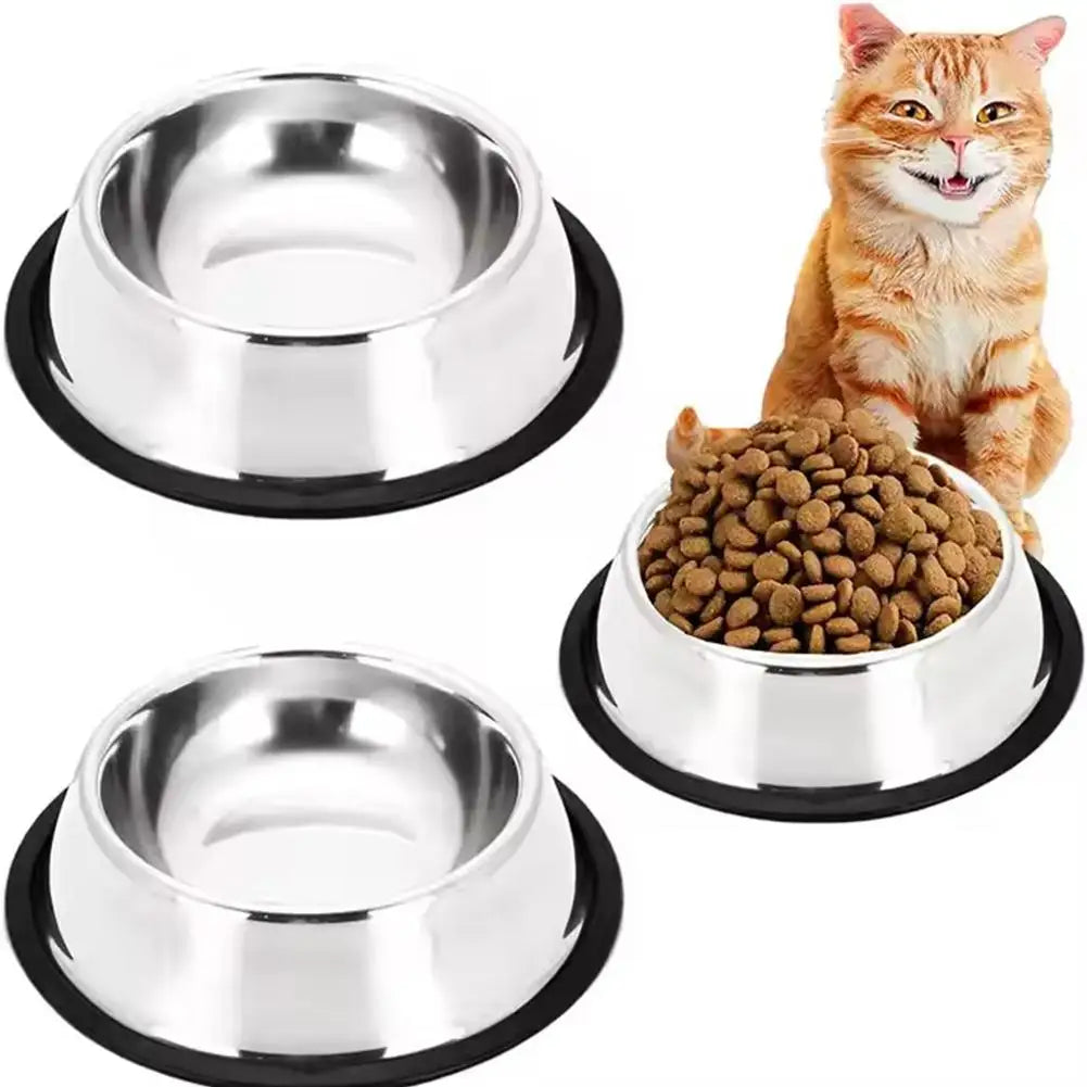 Stainless Steel Pet Dog Bowl Feeder Skidproof Anti-ant Food Water Drink Dishes Feeder Dog Bowls Food Accessories Pet Supplies