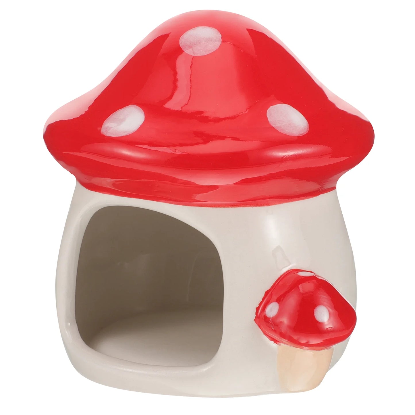 Ceramic Hamster Hideout Mushroom Shape Hamster House Habitats Summer Cool Bed Hut Cave Nest Hedgehog Rat Chinchilla Guinea