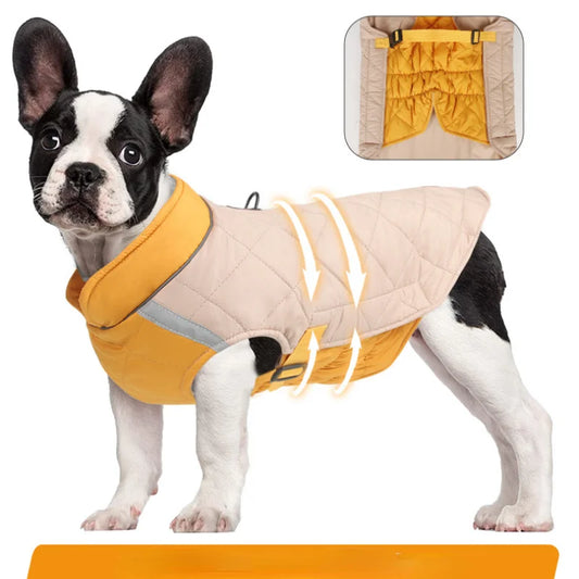 Winter Pet Dog Clothes French Bulldog Puppy Warm Windproof Jacket Small Medium Dog Reflective Coat Chihuahua Pet Outfits