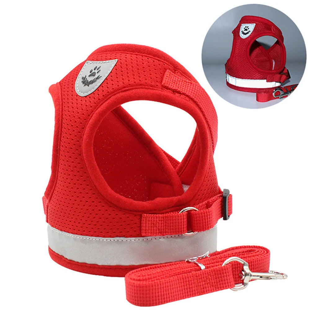 Adjustable Breathable Pet Dog Cat Harness and Leash Escape Proof Cat Vest Harness