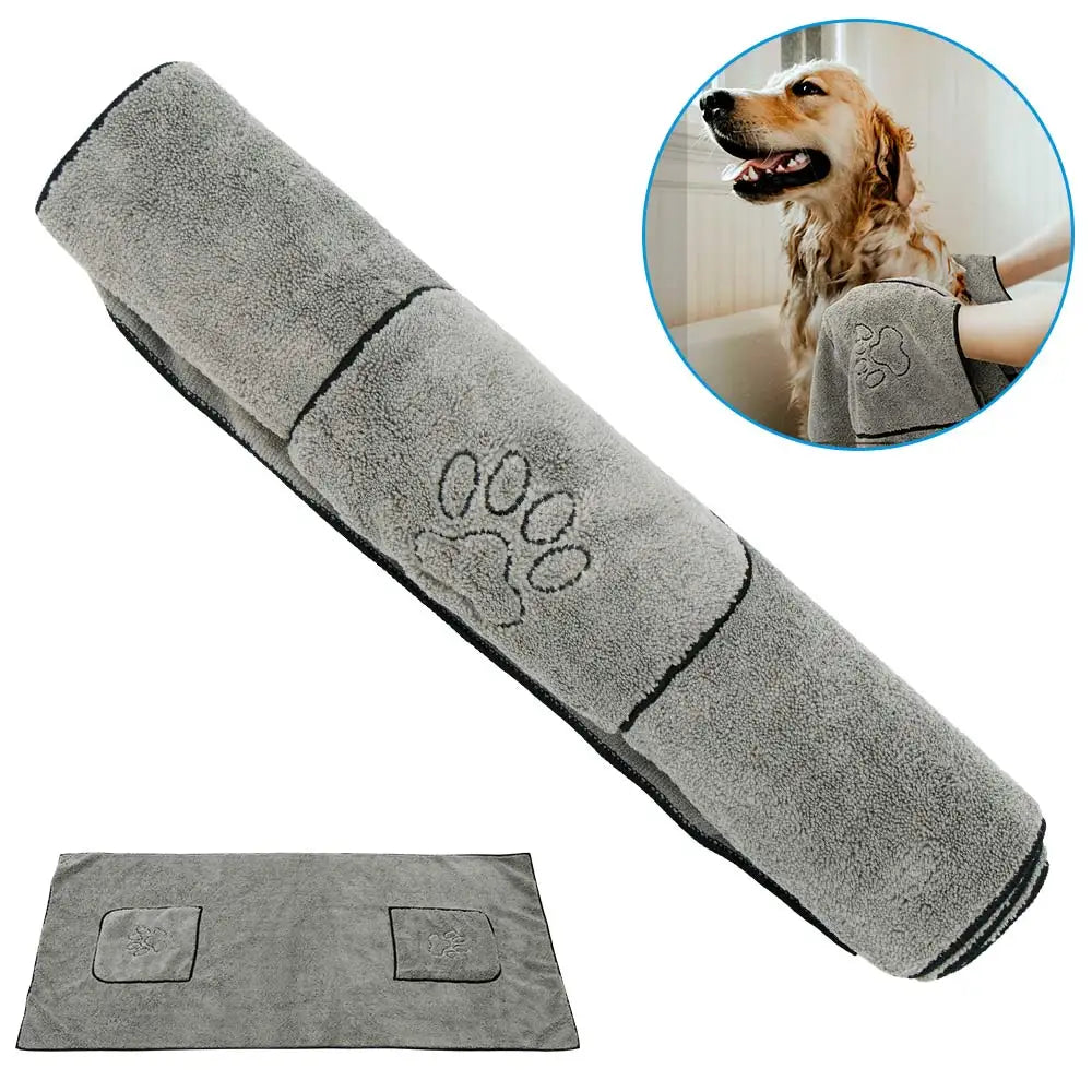 Super Absorbent Big Puppy Pet Dog Towel Bathrobe Bath Towels Quick-Drying Microfiber