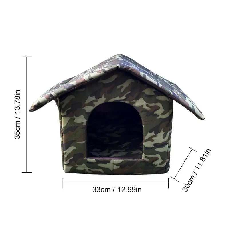 Waterproof Cat House Weatherproof Pet House For Small Dogs Cats Pet Bed Nest With Inner Pad Portable Outdoor Cat Accessories