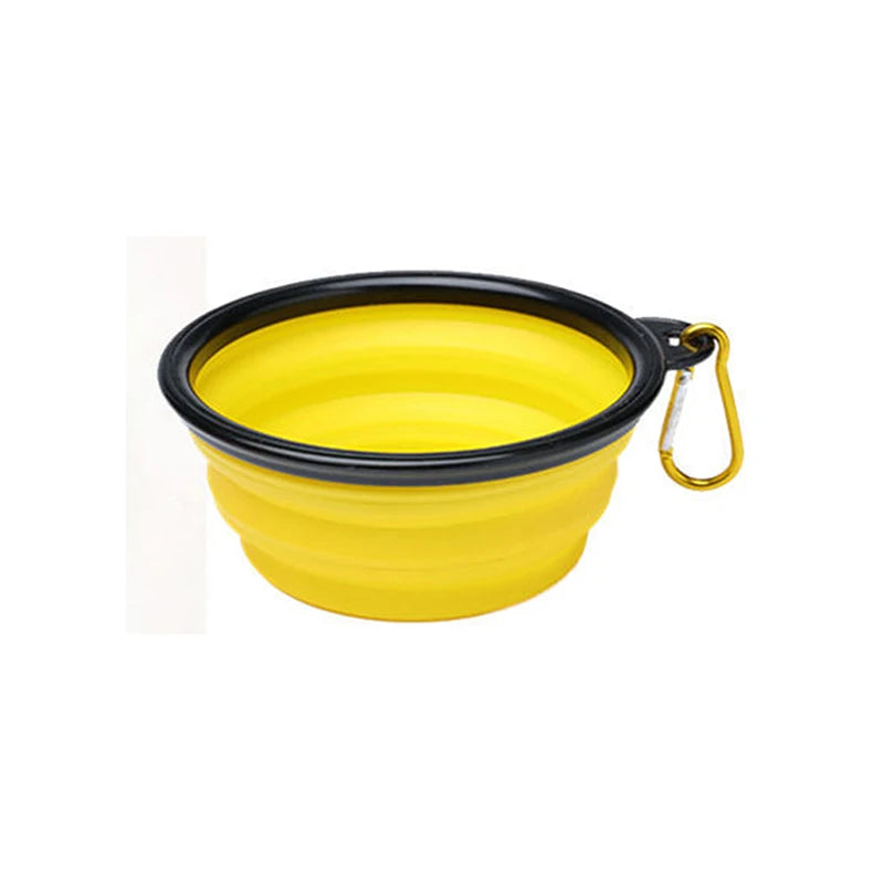 Collapsible 1000 Ml Collapsible Silicone Bowl Pet Outdoor Travel Portable Puppy Kitten Food Container Feeder