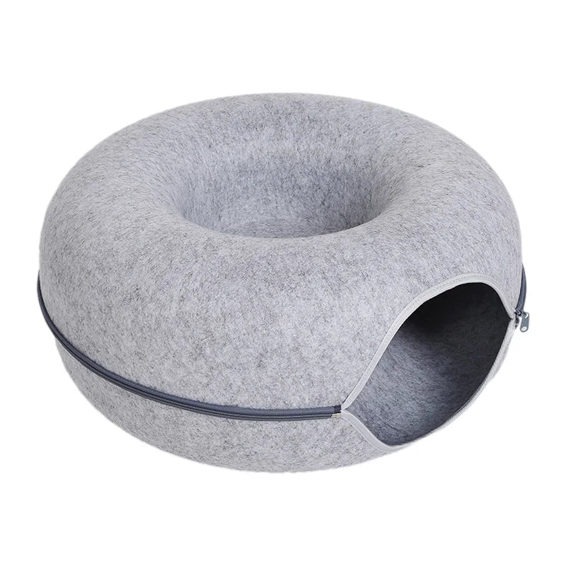 Donut Cat Bed for 2 Cats Pet Cat Tunnel Toys Kitten House Basket 
Interactive Play Toys for Cats Nest