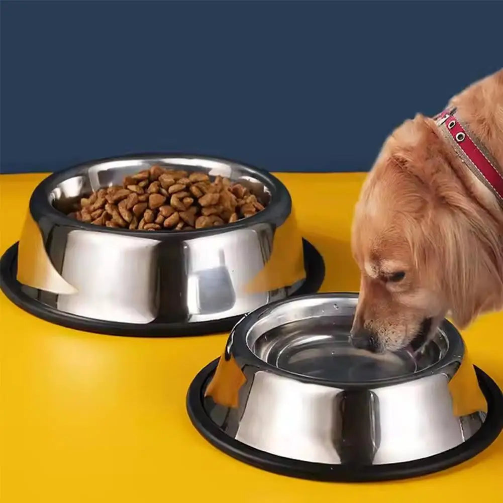 Stainless Steel Pet Dog Bowl Feeder Skidproof Anti-ant Food Water Drink Dishes Feeder Dog Bowls Food Accessories Pet Supplies