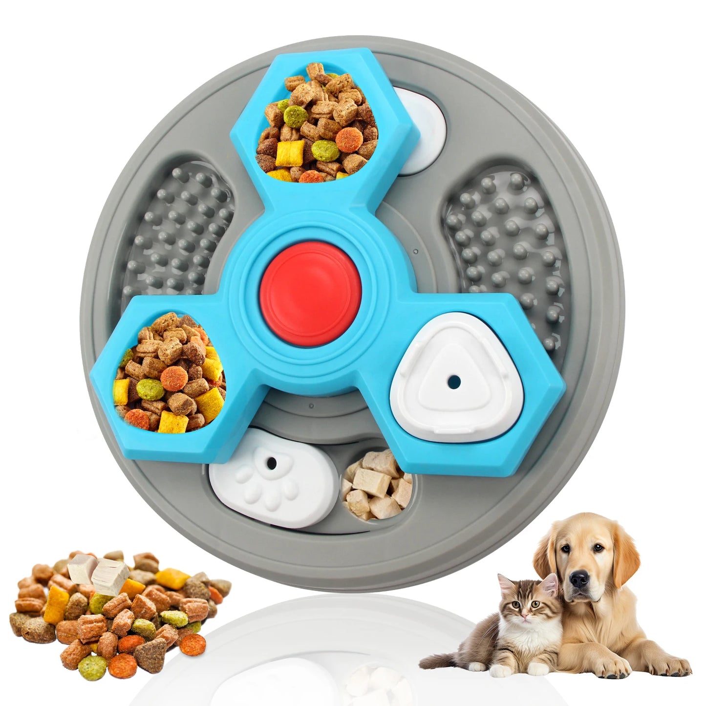 2-Layers Dog Puzzle Toys Slow Feeder Food Dispenser Interactive Increase Puppy Anti-Choking Tableware Dog Licking Plates