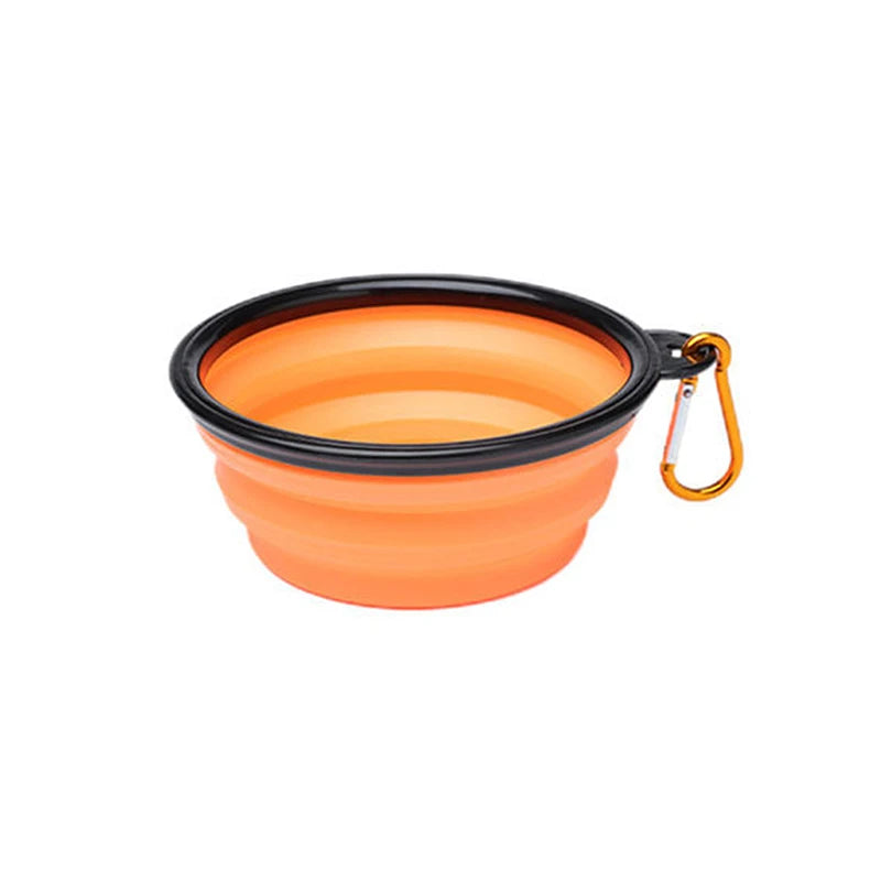 Collapsible 1000 Ml Collapsible Silicone Bowl Pet Outdoor Travel Portable Puppy Kitten Food Container Feeder