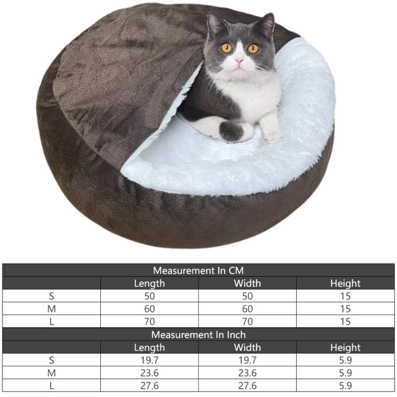 Orthopedic Dog Bed With Hooded Blanket Winter Warm Waterproof Dirt Resistant Cat Puppy House Cuddler Machine Washable