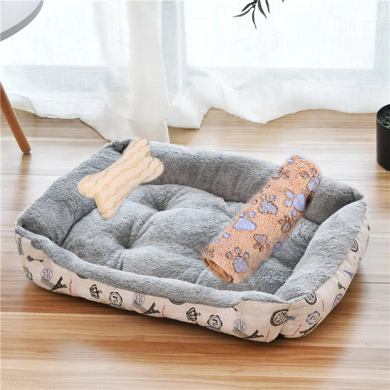 Pet Large Dog Bed Warm House Candy-colored Square Nest Pet Kennel For Small Medium Large Dogs Cat Puppy Plus Size Dog Baskets