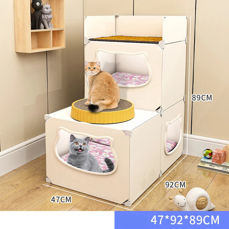 Cat Bed Detachable Cat Hiding House Comfortable Small Dog Nest Washable Cave Cats Beds