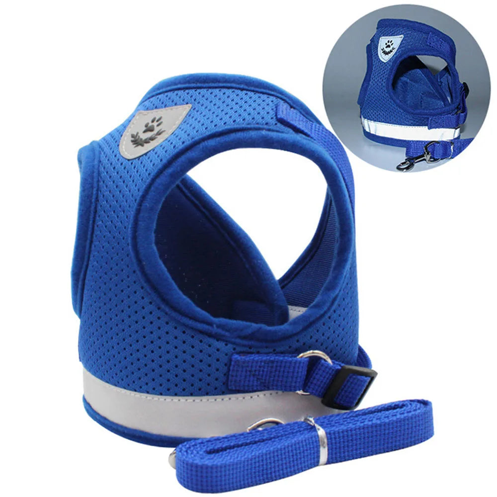 Adjustable Breathable Pet Dog Cat Harness and Leash Escape Proof Cat Vest Harness