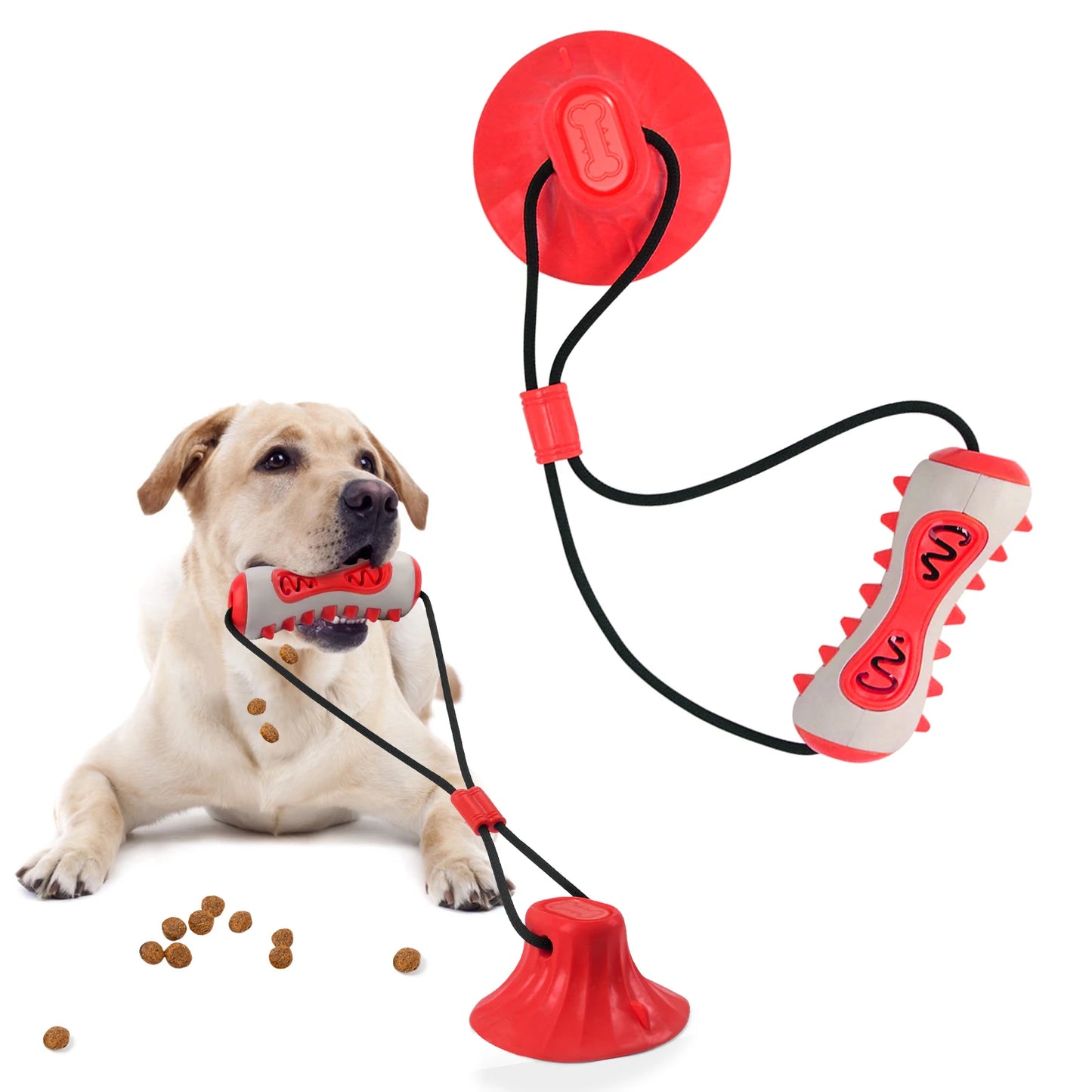 Dog Toys Dog Chewing Toys with Ropes Rubber Grinding Teeth Toys Interactive Training Teeth Cleaning Pet Products for All Dogs