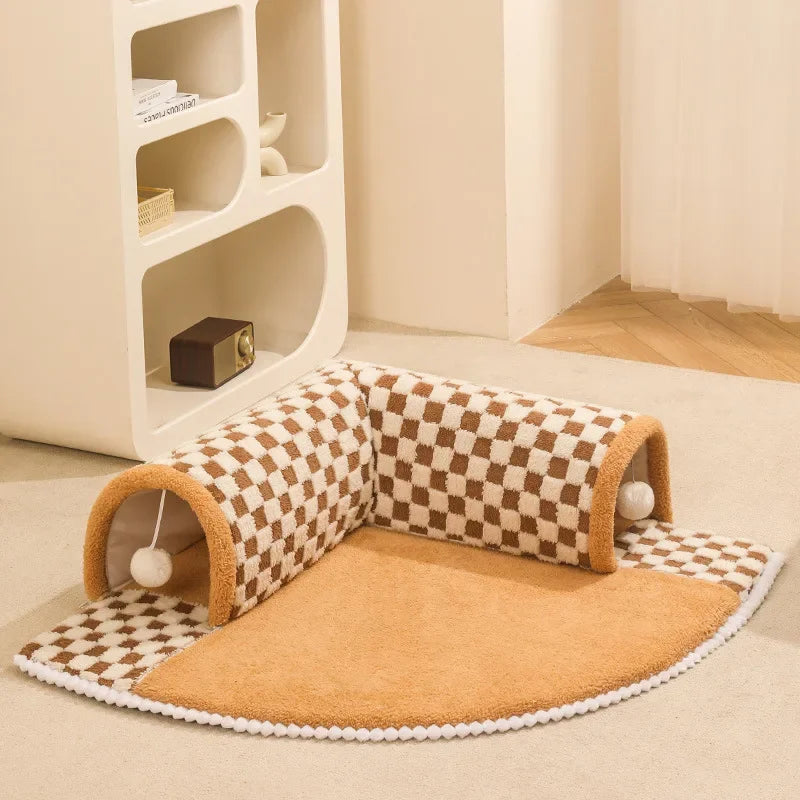 Play Cat Tunnel Dog House Bed Kitten Dog Basket Bed Cute Cat House Home Mat Pet Kennel Products Cama Para Gatos