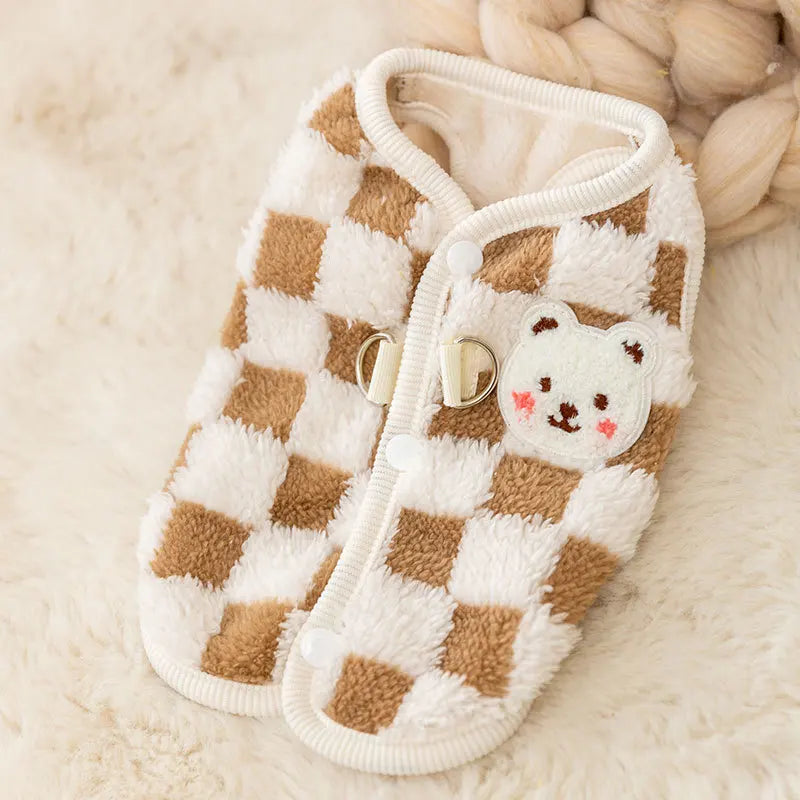 Luxury Dog Vest Coat Warm Soft Dog Clothes Autumn Puppy Jacket Cute Print Cat Coat Pet Jacket Coat Chihuahua Clothes Dog Apparel