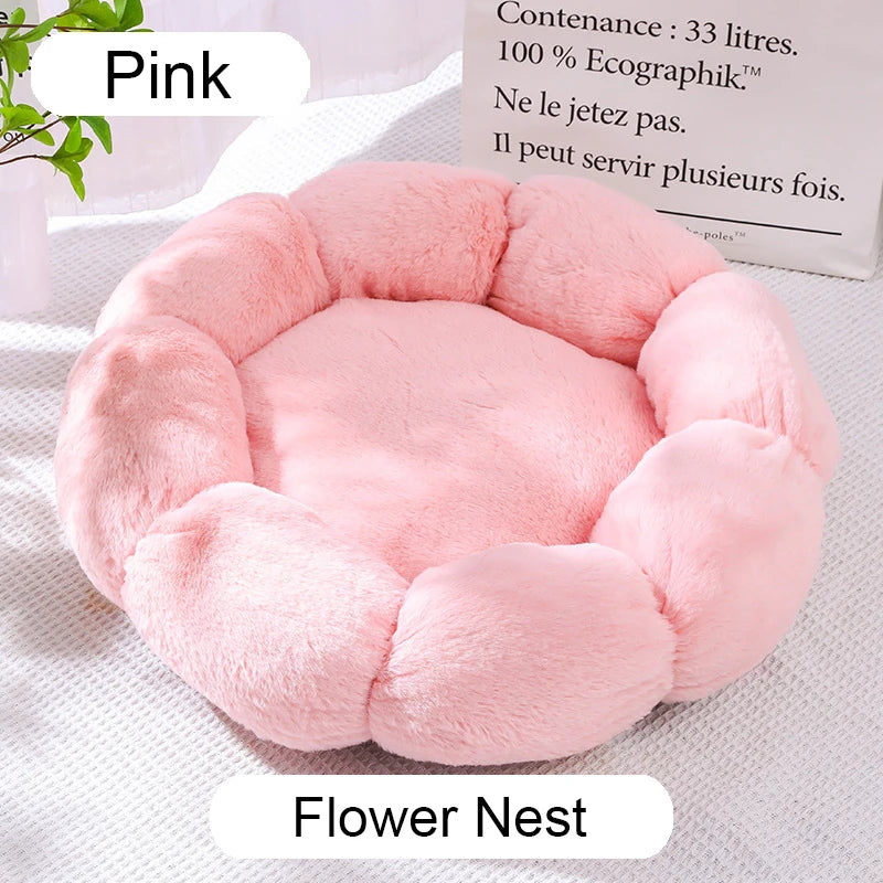 Cat Bed Long Plush Dogs Basket Cushion Cat Bed Cat Mat Animals Sleeping Sofa 40-60cm Round Pet Bed for Large Dog Bed Super Soft