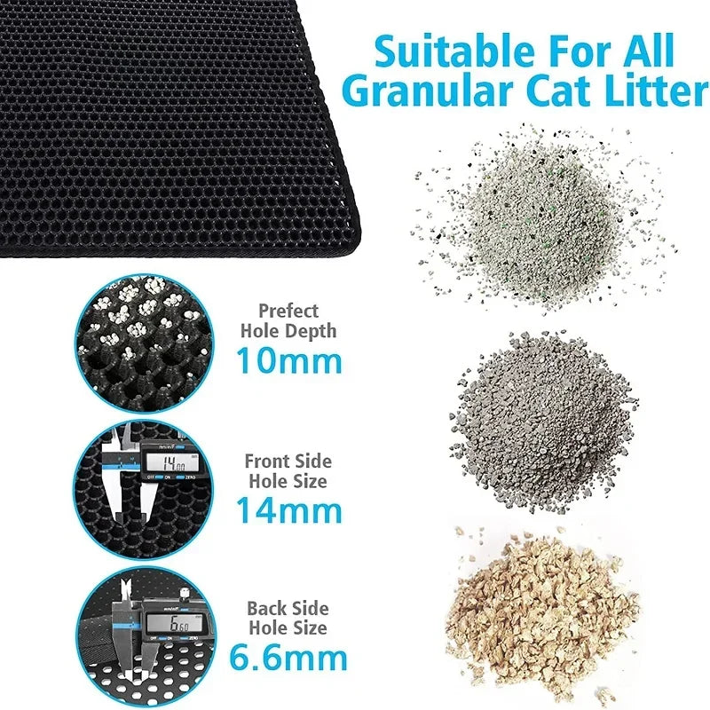 Cat Litter Mat Double Layer Pet Litter Box Waterproof Pet Mat Non-slip Sand Cat Pad Washable Bed Mat Clean Pad Products