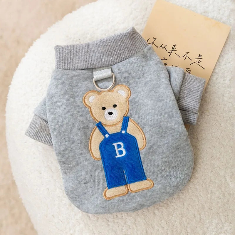 Clothes for Small Dogs Bear Letter Pet Dog Hoodies Puppy Warm Coat Autumn Winter Dog Sweatshirt Chihuahua Apparel Cat Dlothing