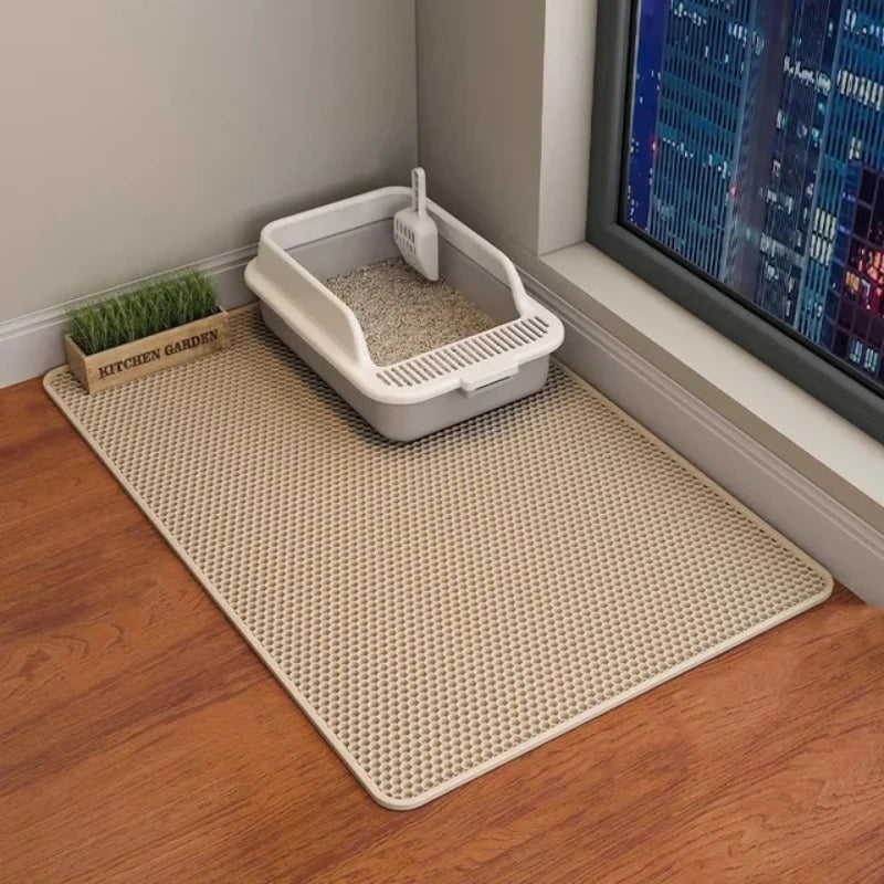 Cat Litter Mat Double Layer Pet Litter Box Waterproof Pet Mat Non-slip Sand Cat Pad Washable Bed Mat Clean Pad Products