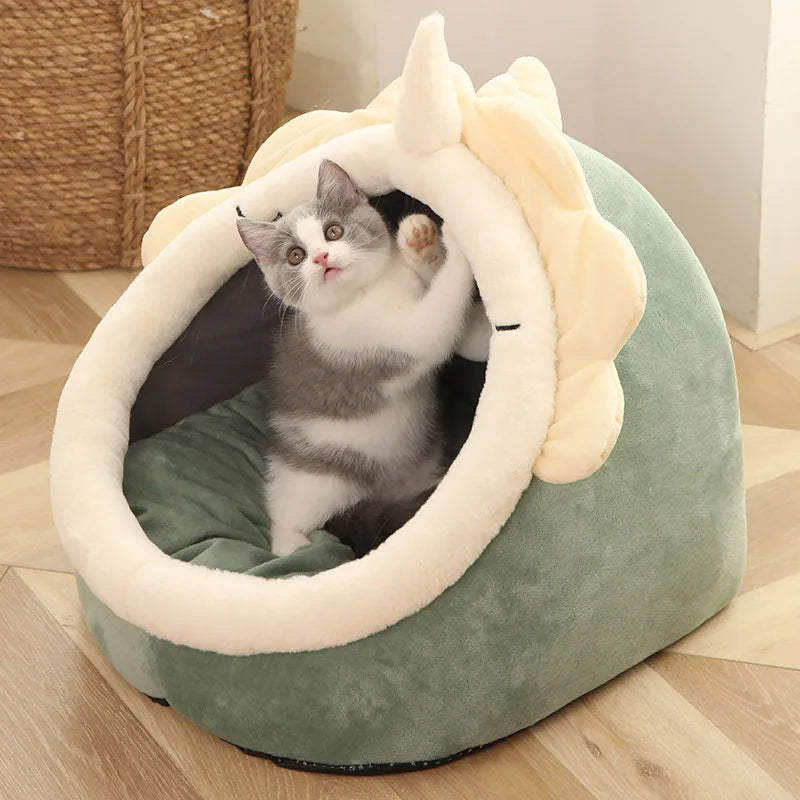 Cat Bed House Kennel Nest Round Pets Sleeping Cave
 Kitten Beds Pet Basket Cozy Kitten Lounger Cushion