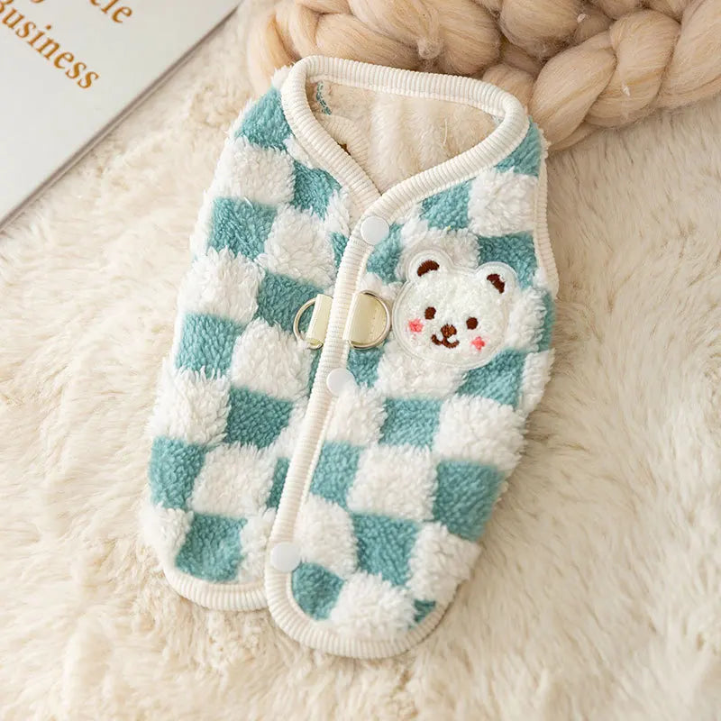 Luxury Dog Vest Coat Warm Soft Dog Clothes Autumn Puppy Jacket Cute Print Cat Coat Pet Jacket Coat Chihuahua Clothes Dog Apparel