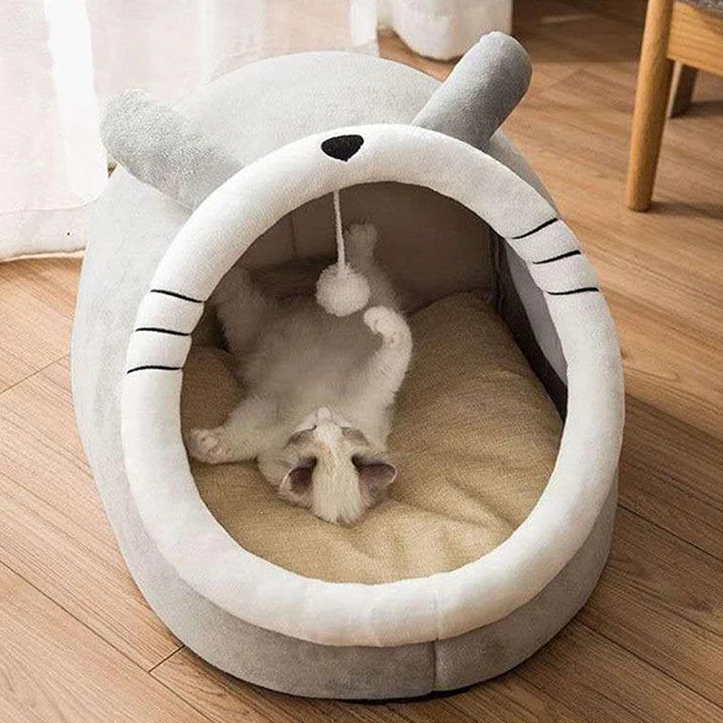 Cat Bed House Kennel Nest Round Pets Sleeping Cave
 Kitten Beds Pet Basket Cozy Kitten Lounger Cushion