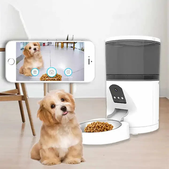 Wifi mobile phone app remote control smart dog cat pet bowl feeder pet feeder app timing quantitative automatic pet feeder dog