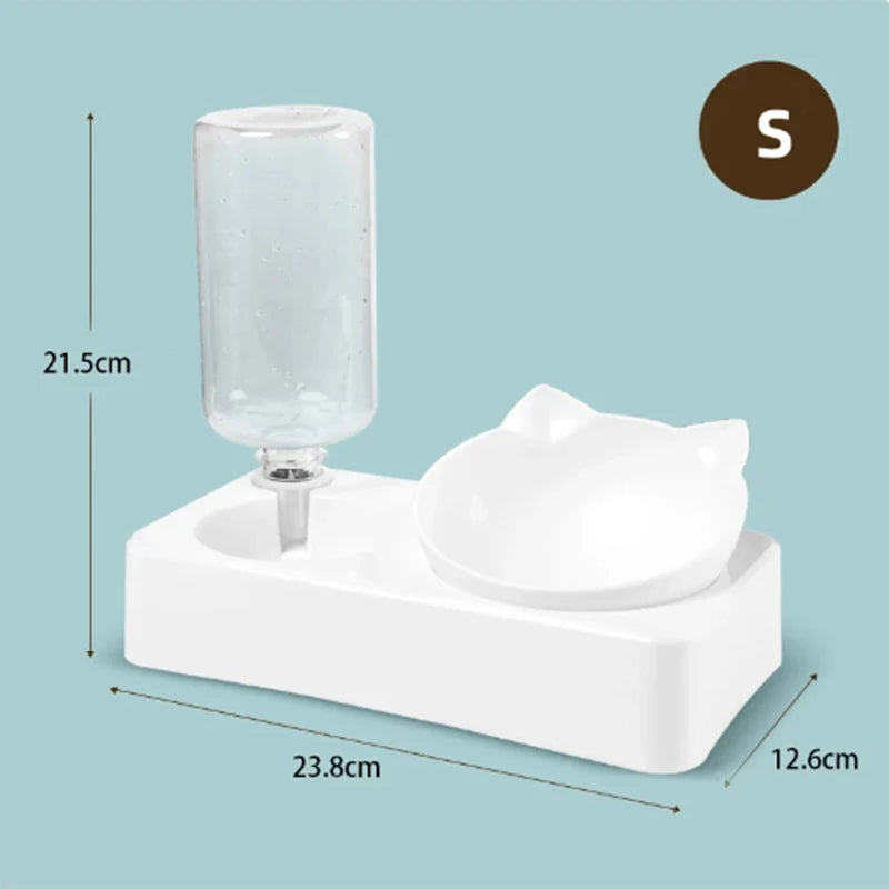 Pet Feeder 2-In-1 Pet Feeding Bowl Cat Automatic Water Dispenser Removable Bowl Pet Supplies