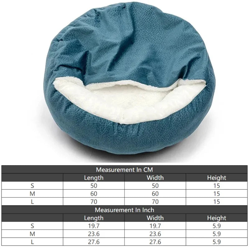 Orthopedic Dog Bed With Hooded Blanket Winter Warm Waterproof Dirt Resistant Cat Puppy House Cuddler Machine Washable