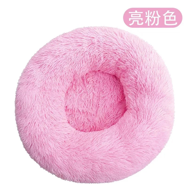 Circular Cat Bed with Plush Insulation Deep Sleep for Pets Soft Macaron Pet Mat Removable and Washable Suitable for All Seasons